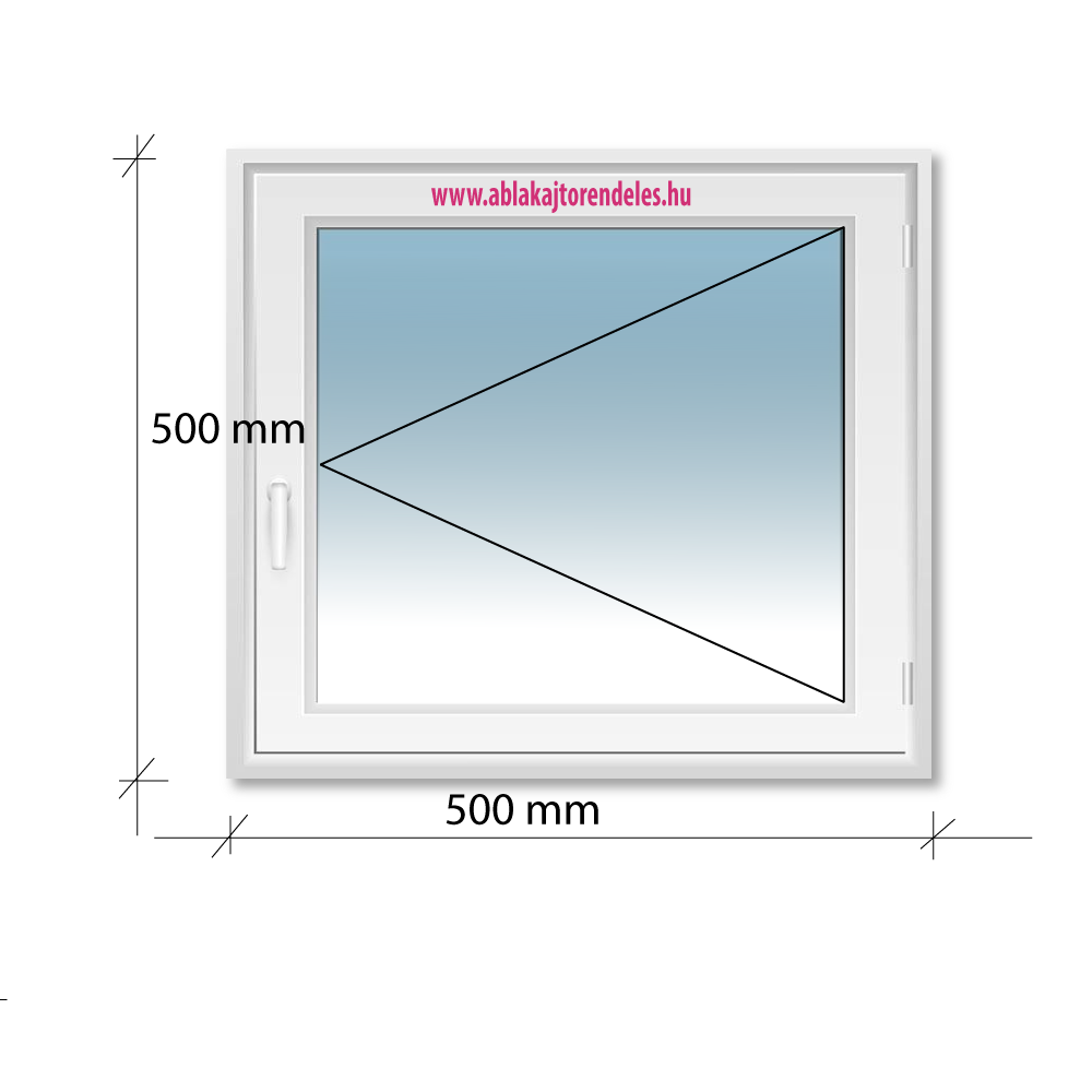 50x50 Nyíló Decco 71 műanyag ablak 2 rétegű üvegezéssel műanyag ablak 50x50 nyíló