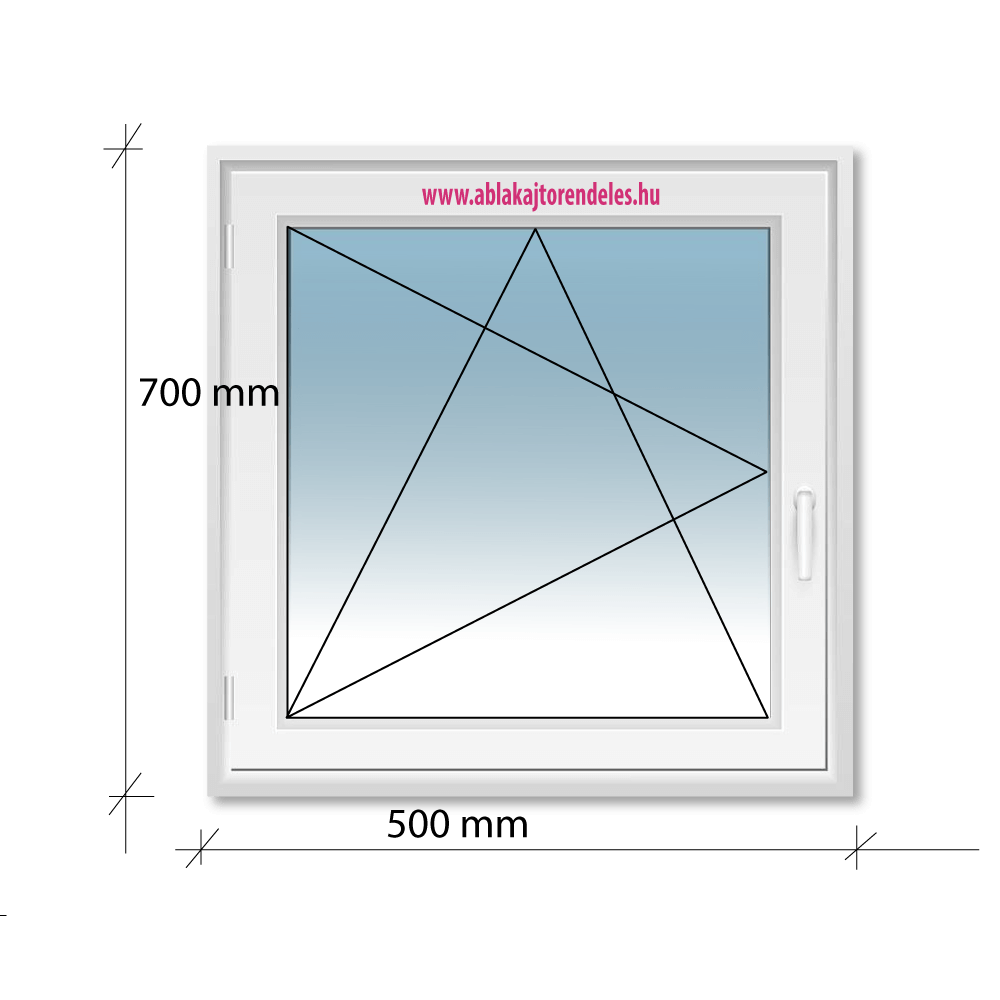 50x70 Bukó-Nyíló Decco 71 műanyag ablak 2 rétegű üvegezéssel 50x70műanyag ablak