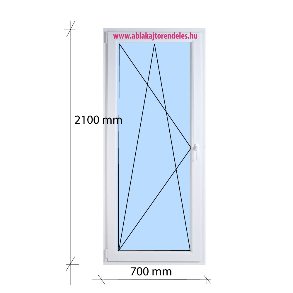 70x210 Erkélyajtó Bukó-Nyíló Decco 2 rétegű üvegezéssel erkélyajtó